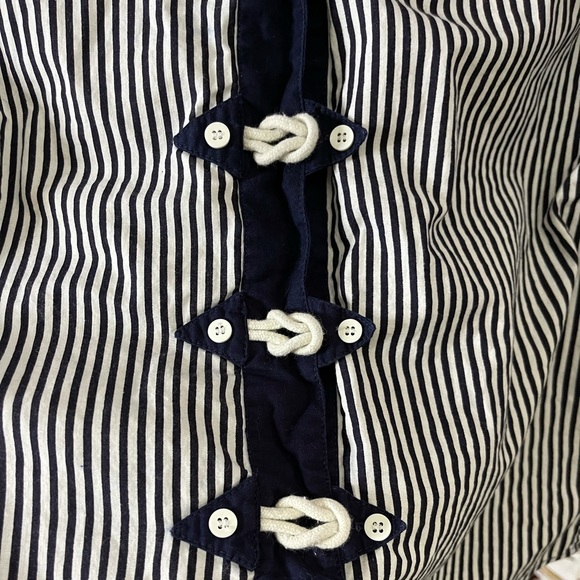 Vintage Sailors Nautical Knot Pinstripe Button Up - Picture 6 of 6
